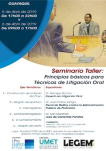 Seminario Taller Principios Básicos para Técnicas de Litigación Oral