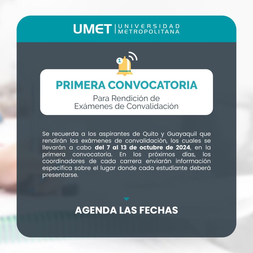 Primera convocatoria - Exámenes de convalidación