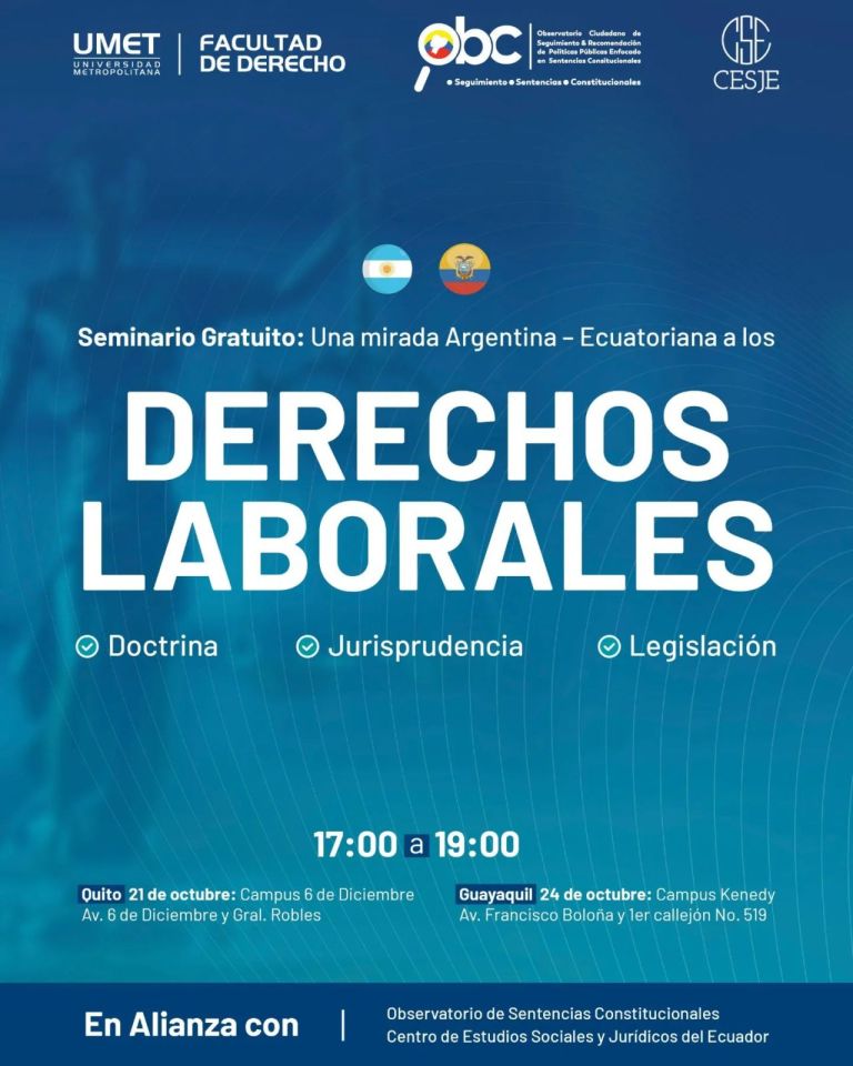 ¡Asiste al Seminario Gratuito sobre Derechos Laborales en Quito y Guayaquil!