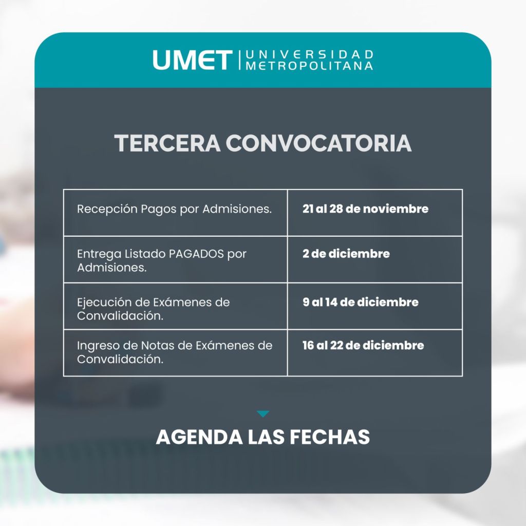 tercera convocatoria convalidacion umet 2024 2 1