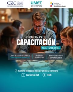 Evento: Acto inaugural del Programa de Capacitación Artesanal del Centro de Educación Continua Carlos Espinoza Cordero – CEC