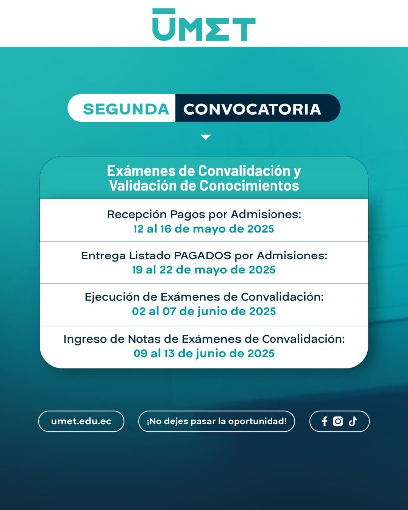 Segunda convocatoria para los exámenes de convalidación